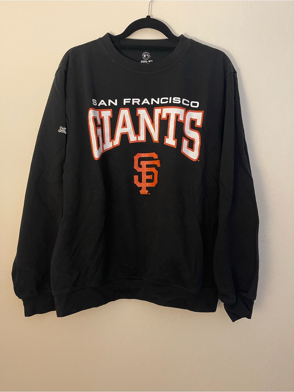 Genuine Merchandise San Francisco Giants Black Crewneck with Orange & White Logo